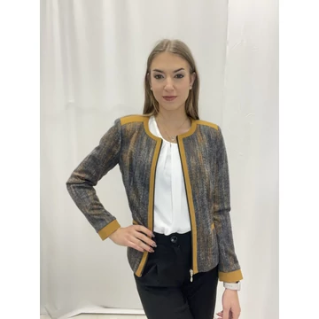 Kötött Mintás Zippes Chanel Blézer