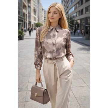 3/4-es Ujju Mintás Laza Ing