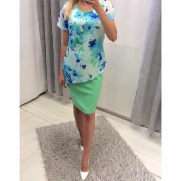 Jersey Mintás Muszlin Rátétes Ruha