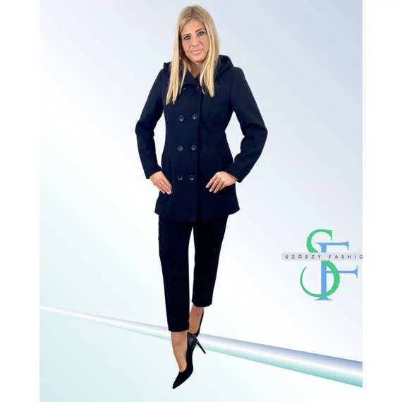 Rayon Dupla Soros Rövid Kapucnis Kabát