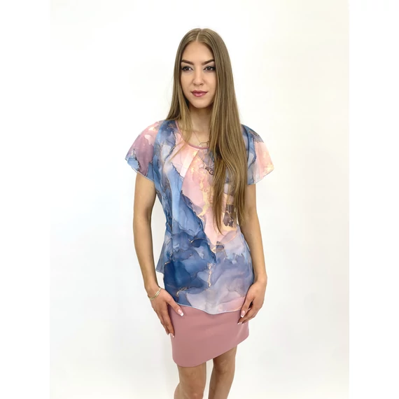 Jersey Mintás Muszlin Rátétes Ruha