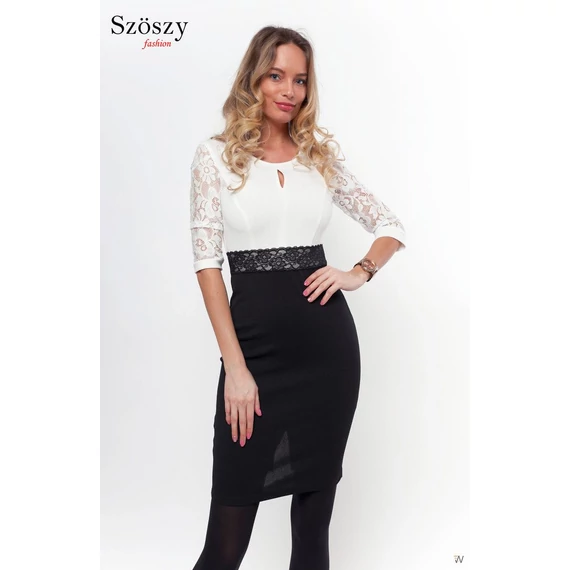 Jersey Cseppes Csipke Ujjú Ruha