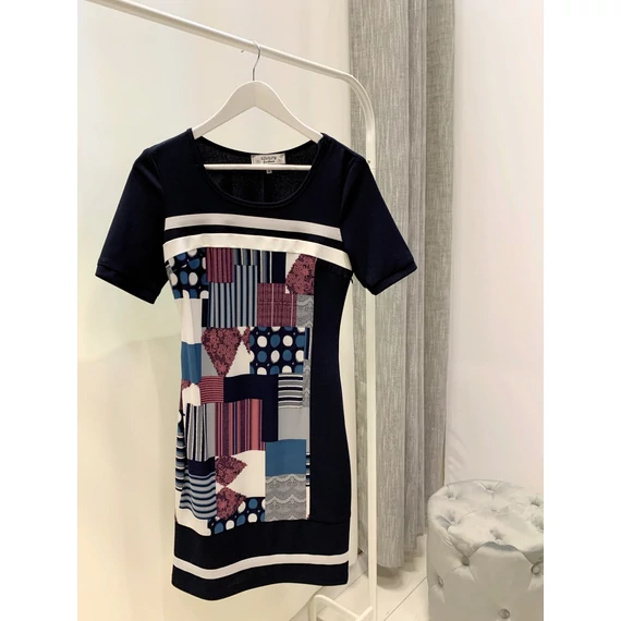 Jersey Mintás Aszimmetrikus Ruha